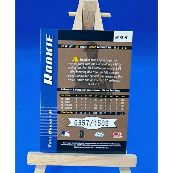 Tony Cogan #244 2001 Leaf Limited SP 357/1500 - Picture 3 of 4